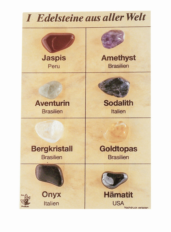 Mineralien Sammlung mit 8 Mineralien, inklusive Fundort
