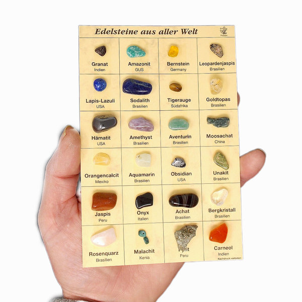 Mineralien Sammlung mit 24 Mineralien, inklusive Fundort (M12)